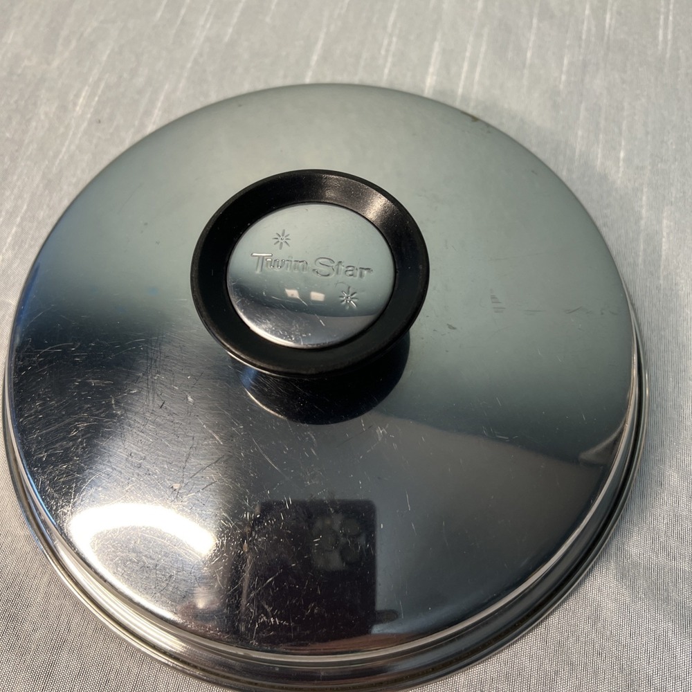 Vintage Twin Star 7.5" Replacement Pan Pot Lid Knob Stainless Steel USA